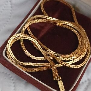 Vintage Monet Box-Link Necklace - 30 Inch Womens